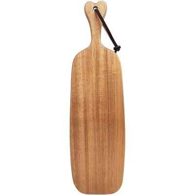 China Sustainable Cutting board serving board  Rectangle with handle Acacia solid wood natural color OEM&ODM support for sale