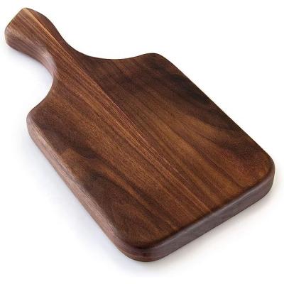 China Sustainable Walnut Kitchen Cutting board serving board  Rectangle with handle Solid Walnut wood  Premier quality OEM&ODM for sale