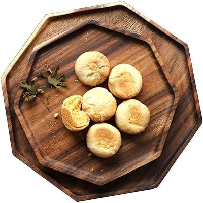 China Sustainable Acacia Kitchen  Dessert Serving Tray  Set of 2 Natural color Eco-Friendly Acacia wood  OEM&ODM Support for sale