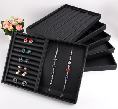 China Easy To Clean Promotional High Quality Easy To Clean Black PU Jewelry Storage Tray Luxury for sale