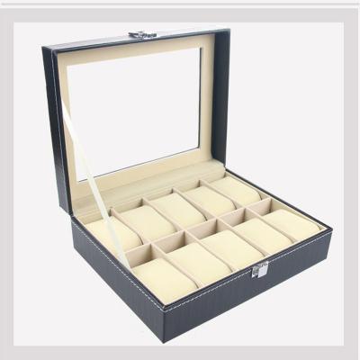 China China Professional Manufacture Luxury Rectangle High 10 Grids Leather Watch Box for sale