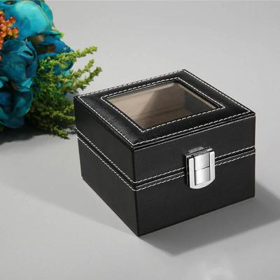 China Factory Selling Various Luxury Leather Watch Boxes And Business 2 Grids Widely Used Watch Box for sale