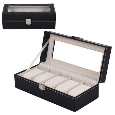 China Good quality 5 grids luxury hot selling PU leather ladies brand jewelry and watch box for sale