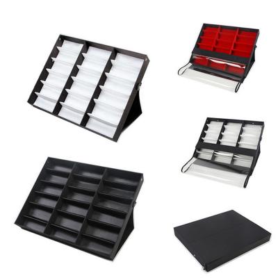 China New Fashion Velvet Ready To Ship 18 Slots Sunglasses Display Box for sale