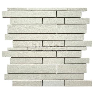 China Hotel Null White Strip Wall Tile Mosaic Stone Bathroom Panel Ceramic Kitchen Backsplash Tiles for sale