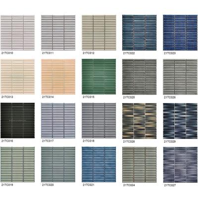 China Backsplash Modern Strip Ceramic Wall And Floor Mosaic Tile for sale