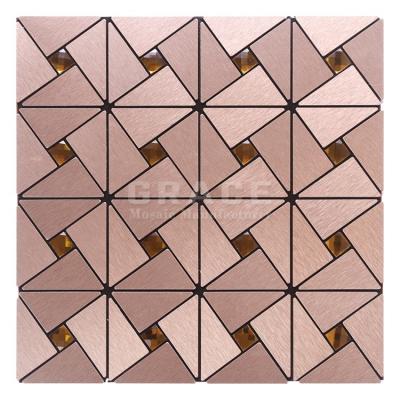 China Null Peel and Stick Aluminum Composite Panel Mosaic Metallic Backsplash Wall Tile for sale