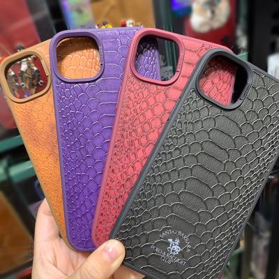 China POLO Snake Textured Crocodile Leather Shockproof Case For iPhone 14 PU Cover for sale