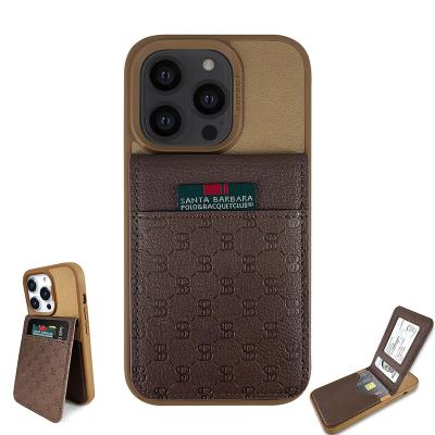 China Multifunctional Card Holder Shockproof Magnetic Leather Phone Case For iPhone14 for sale