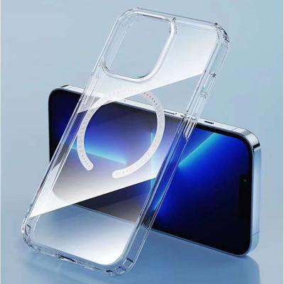 China Magnetic Crystal Clear Hybrid Mobile Cell Phone Shockproof Shockproof Case Back Cover For Iphone 13 13pro 13promax for sale