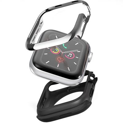 China Shockproof Matte Aluminum Cover Device For Apple Watch 7 TPU Metal Shockproof Case for sale