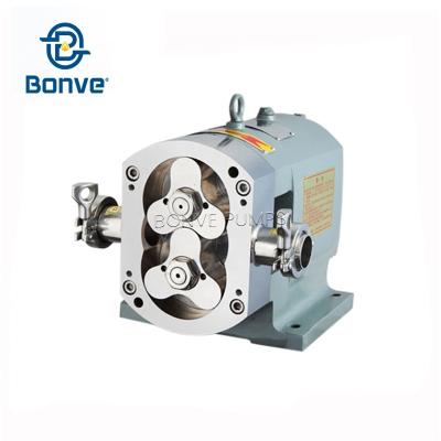 China Biofuel Industry Bonve SS316L Tri Lobe High Capacity Rotary Lobe Pumps Food Grade Sanitary Lobe Pump for Honey Chocolate Syrup Jam Tomato Sauce for sale