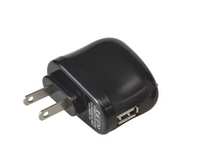 China High Power Black USB Wall Charger 1000mA , portable Usb Wall Plug Adapter for sale