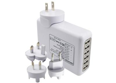 China 5V Tablet Universal Travel Plug 7400mA  6 USB Ports With 4 Changeable for sale