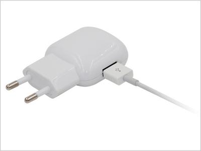 China White USB Port Travel Cell Phone Charger With US plug / EU Plug for sale