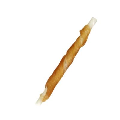 China Viable Crystal Chicken Wrap Rawhide Twist Pet Treat for sale