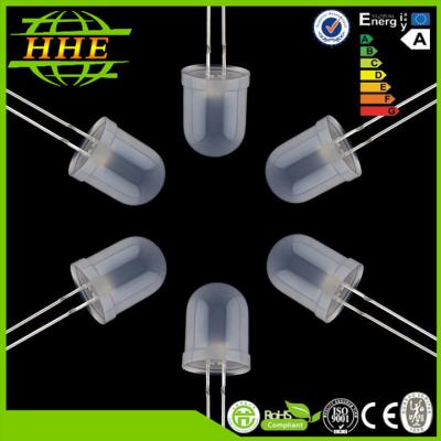 China Pure White Round 10mm LED Diodes for down light ,  3.0volt - 3.6v 20mA for sale