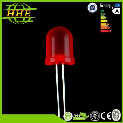 China Red 20mA 10mm LED Diode , Round Shape 30 Degree water clear Lens 10 mm LED for sale