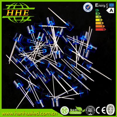 China 5mm Blue LED emitting diode , 5mm flat top LED super bright LEDs of water clear lens for sale