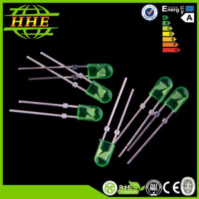 China 5mm Green Oval LED Diodes Used for LED Screen 3.0-3.4V 20mA for sale