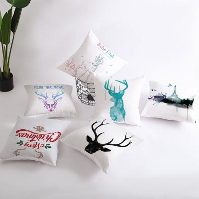 China Popular style anti-static Nordic simple elk central institute of statistics pillow office pillow living room sofa border creative cushion Amazon for sale