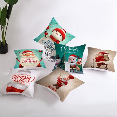 China 2022 Anti-Static New Retro Border Cartoon Santa Claus Pillow Office Cushion Living Room Sofa Decoration Pillow for sale