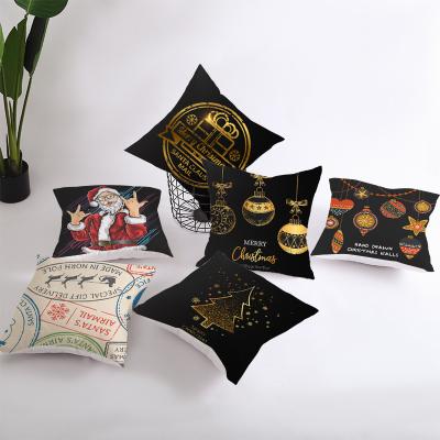 China New Christmas Decorative Pillow Cover Office Cushion Cover Black Anti-static Living Room Sofa Decorative Pillow Cover for sale