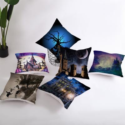 China New Border Halloween Castle Pillow Cover Office Cushion Cover Living Room Sofa Decoration Anti-static Pillow Cover for sale