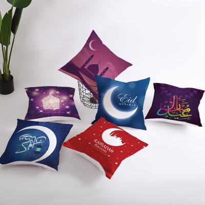 China New Anti-Static Purple Amazon Border Ramadan Pillow Case Office Cushion Cover Living Room Sofa Decoration Pillow Case for sale