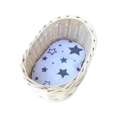 China Medium Newborn Folk Crafts Healthy Handwoven Wicker Baskets Natural And Safe Europe Baby Crib Gift Large And Small for sale