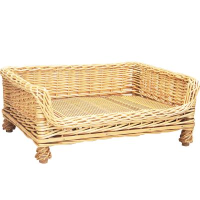 China Best Selling Luxury Breathable Wicker Pet Furniture Wicker Sofa Chair Cat Dog Sofa Pet Bed Wicker Wooden Pet Sofa Bed for sale