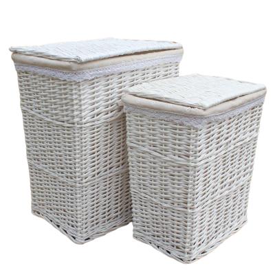 China Large White Wicker Laundry Baskets Eco - Friendly With Lids White Cheap Wicker Laundry Baskets Laundry Basket for sale