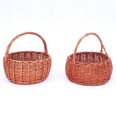 China Viable wholesale empty cheap hand - woven wicker basket storage basket and gift wicker basket for sale