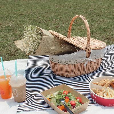 China 2021 Waterproof Picnic Basket Wicker Lunch Insulated Custom Picnic Hamper Folding Picnic Basket for sale