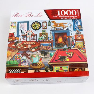 China 2021 Latest Cartoon Toy 3D Puzzle Game Family Toy Box Animation Wooden Toy Adult Children 1000 Piece Jigsaw Puzzle for sale