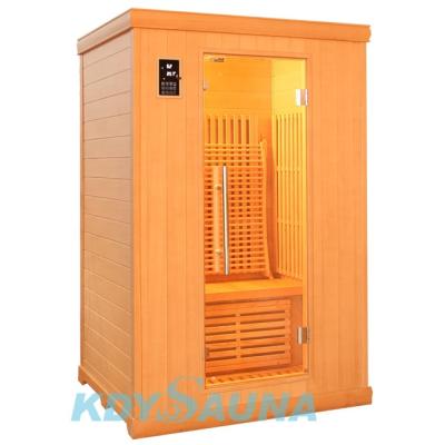 China Computer Control Panel Sauna Room Outdoor Luxury Infrared Cabinet Sauna Home Solid Wood Infrared Heater for sale