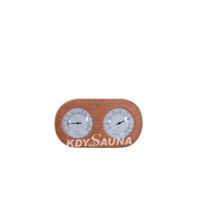 China High Quality Sauna Accessories Sauna Computer Control Panel Wooden Thermo Hygrometer With Dual Watch For Sauna Room for sale