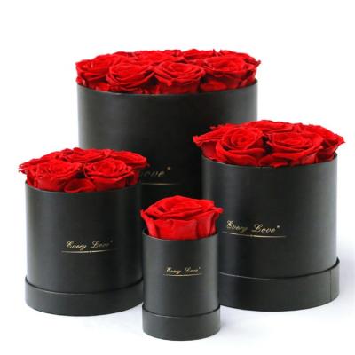 China Wholesale Preserved Valentine Roses Eternal Flower Rose Round Box Preserved Fresh Natural Rose In Box for sale