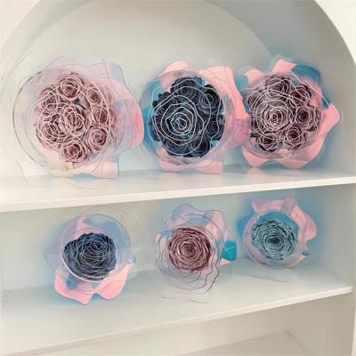 China Candy Flower Handbag Roses Forever In Acrylic Dome Preserved Roses Women Bags Handbags Preserved Flower Rose Valentine Gifts Eternal Rose Flower 01 for sale