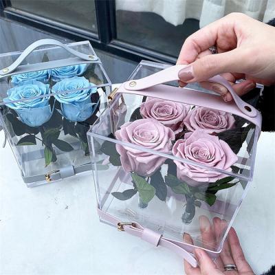 China Everlasting Flower Perpetual Flower Eternal Roses Preserved Flower Boxes Secret Garden 4 Portable Acrylic Rose Handmade 01 NC; YUN Moben for sale