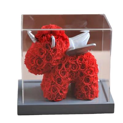 China Luxury Unicorn Rose Bear Perpetual Flower Foam Soap Flower Gift Sets for sale