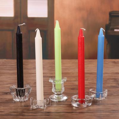 China Paraffin Color Home Lighting Candles Ordinary Candles Romantic Wedding Long Rod Emergency Magic Candles for sale