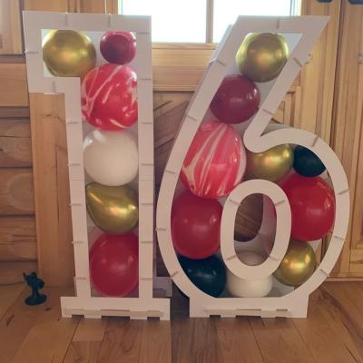 China Party Supplies Giant Birthday Number Balloon Wedding Decoration Birthday Party Supplies Balloon Mosaic Frame Stand Box for sale