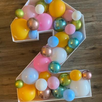 China Wedding Decoration Large Number Balloon Box Frame KT Board Stand Filling Part Decorations Balloon Display Frame Stand for sale