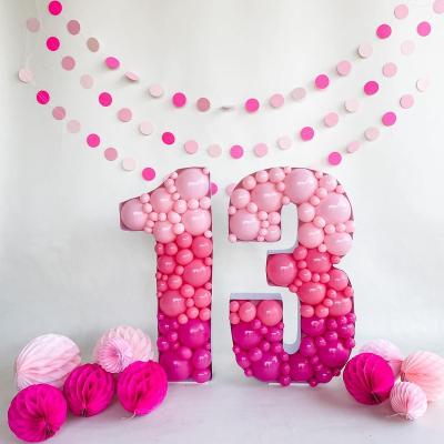 China Wedding Decoration Number 0-9 Balloon Marquee Filler Box Holder Baby Birthday Number Decor Organic Balloon for sale