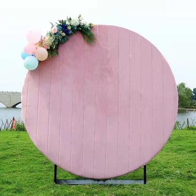 China Party Supplies Wholesale Wedding Supplies Party Decorations Arch Velvet Round Backdrop Cover for sale