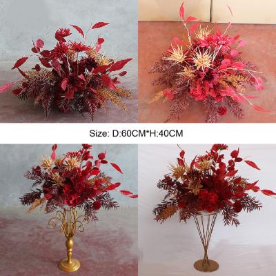 China Silk Red Artificial Table Flowers Centerpiece Party Decor Wedding Decorations Silk Flower for sale