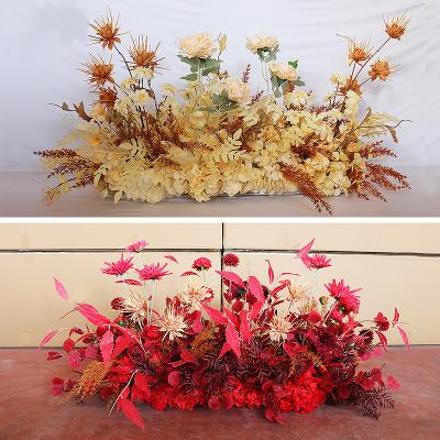 China Silk Artificial Flower Wedding Arrangements Centerpiece Party Centerpiece Artificial Flower Row for sale