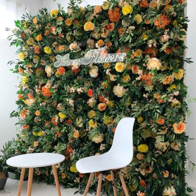 China Forest Department Wedding Decoration Flower Backdrop Artificial Flower Silk Wall Backdrop for sale