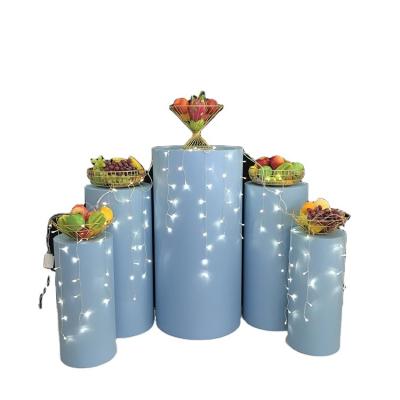 China Wholesale Metal Factory Wedding Event Party Background Display Round Cylinder Pedestal Dessert Table Stand for sale